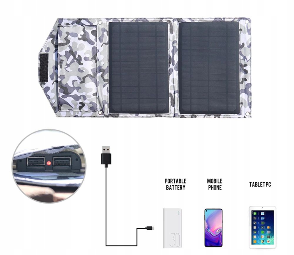 Сонячний USB зарядний пристрій складна сонячна панель 14W Код виробника 08S14