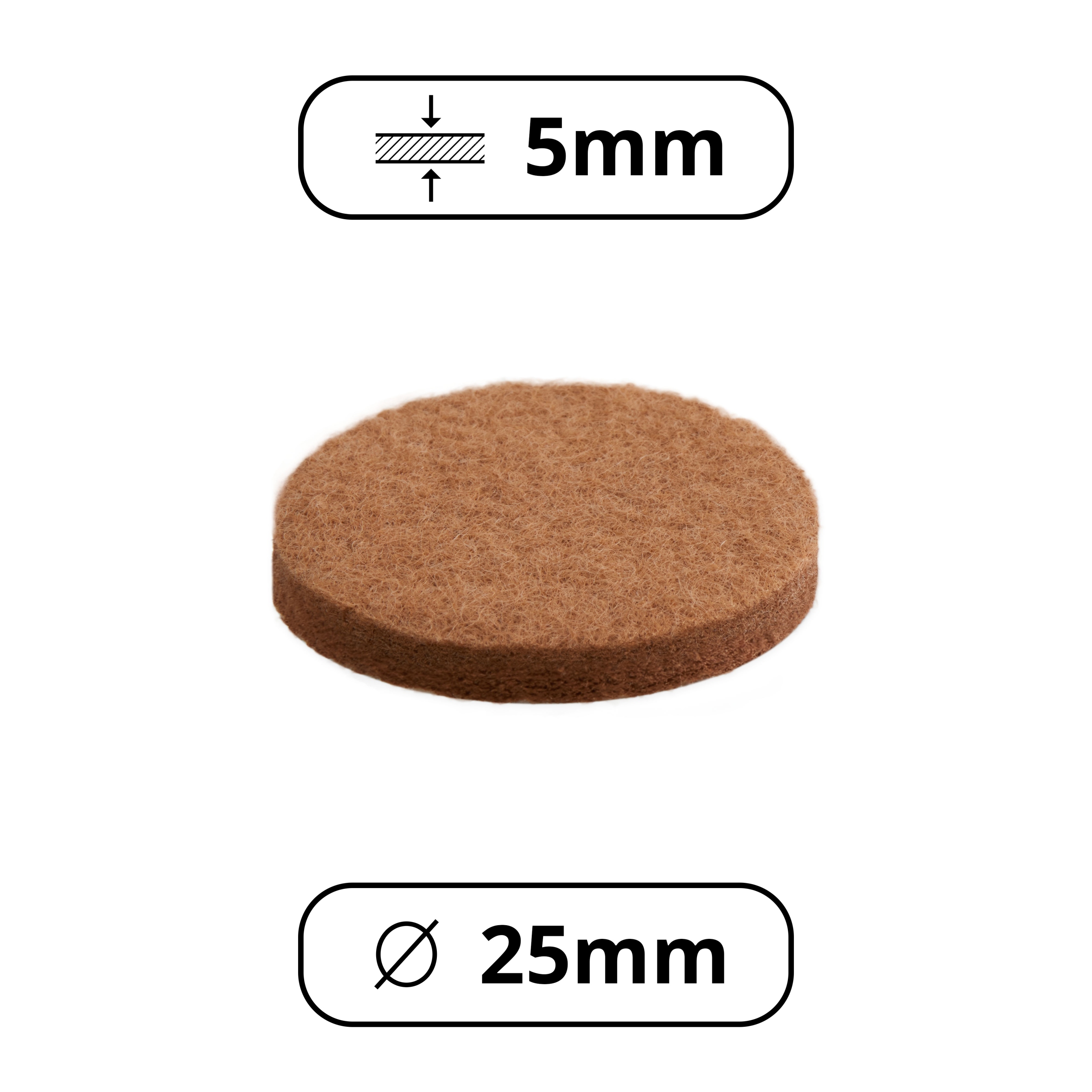 15 SZT FILC PODKŁADKI POD KRZESŁA NOGI MEBLE FI 25 Długość 2.5 cm