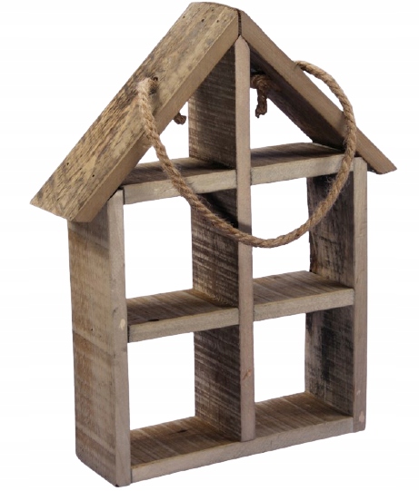 PÓŁKA NA ŚCIANĘ DOM DOMEK DREWNIANY