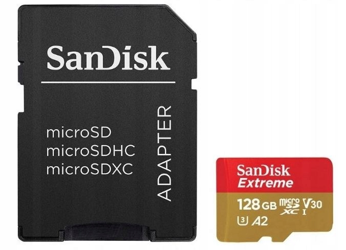 Karta pamięci SANDISK Extreme microSDXC 128GB Pojemność karty 128 GB