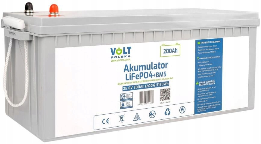 Akumulator Volt Polska Litowo-żelazowo-fosforanowy LiFePO4 25,6V 200Ah 200A
