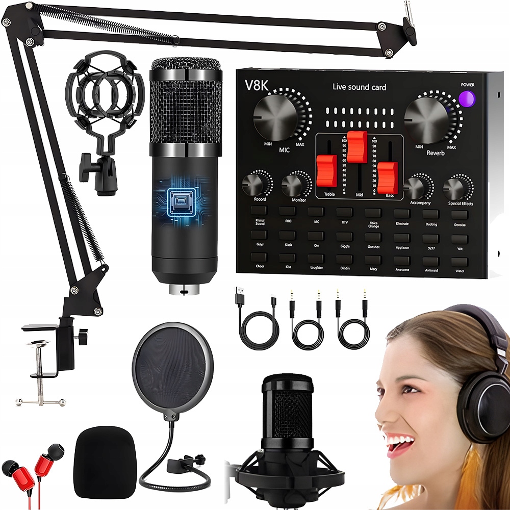 Studiový Kondenzátorový Mikrofon Pro Herní Pc Pro Karaoke Usb