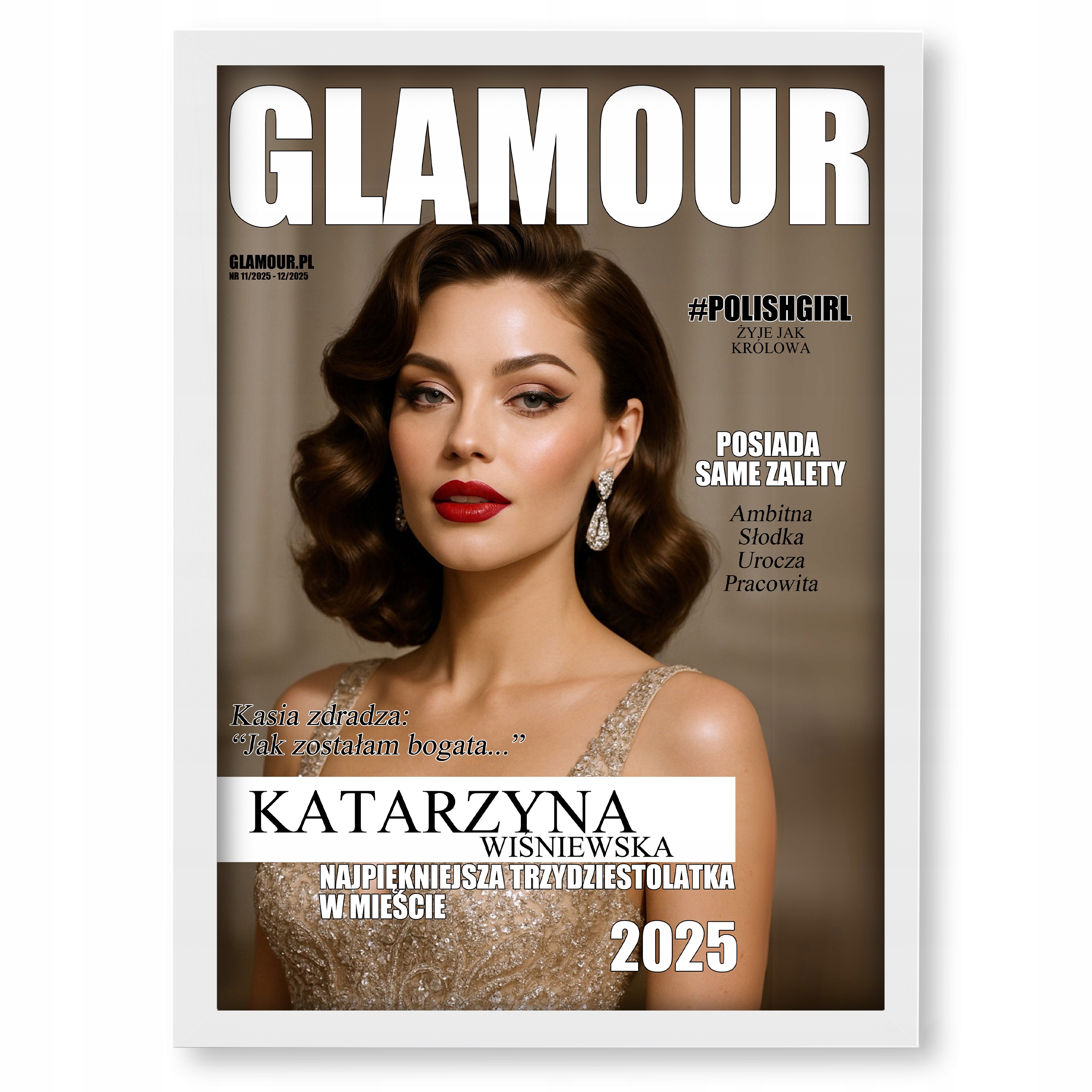 Glamour personalizowana okładka z Twoim zdjęciem A3