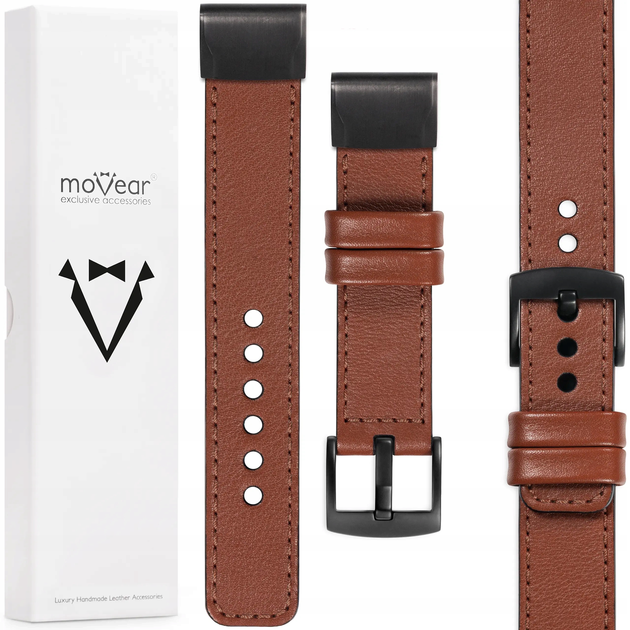 Prémiový kožený řemínek pro QuickFit 22 mm Fenix 8 7 6 5 Epix, ruční výroba, Polský