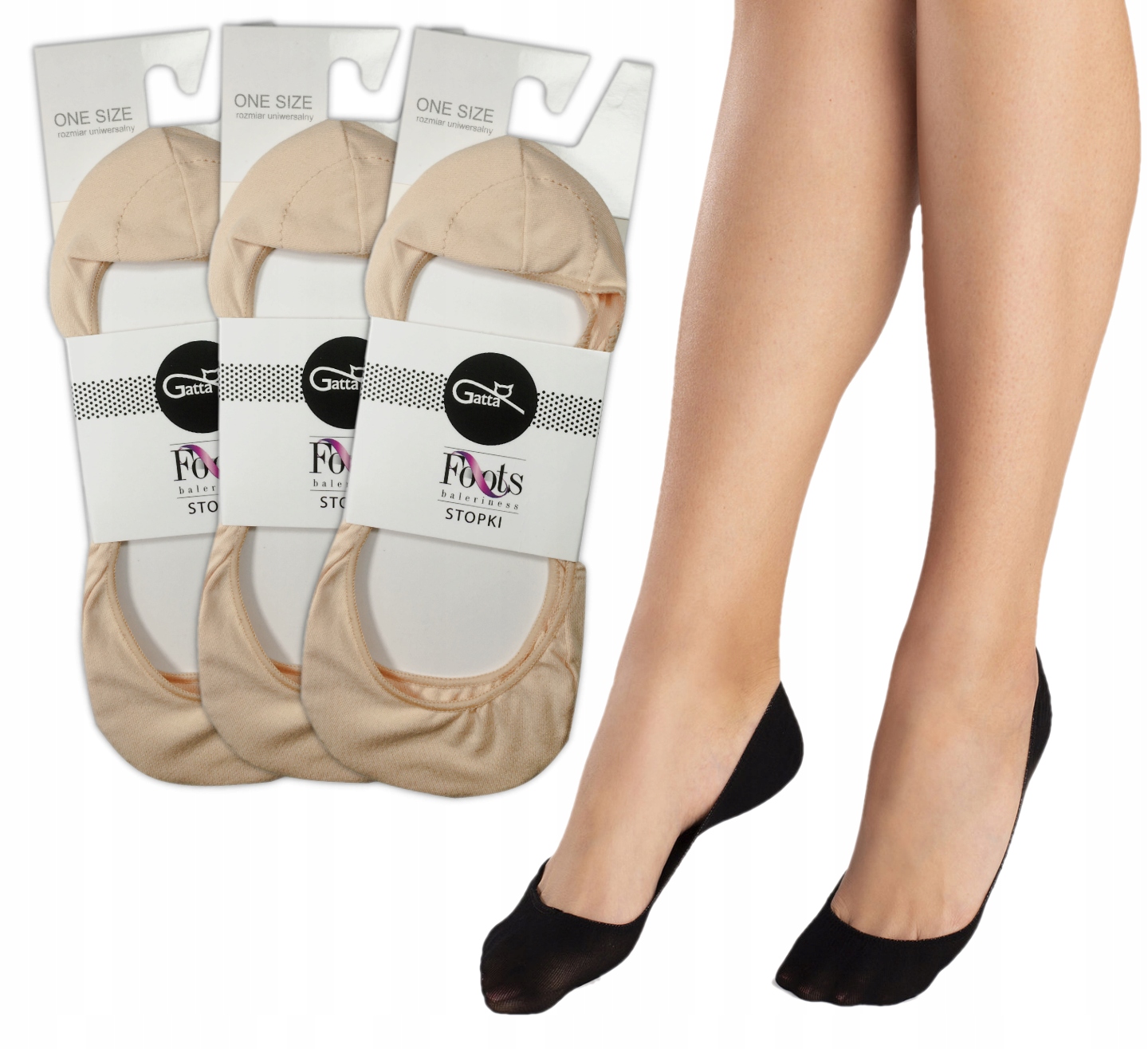

3 Pary Stopki damskie Gatta balerinki wz. 01 beige