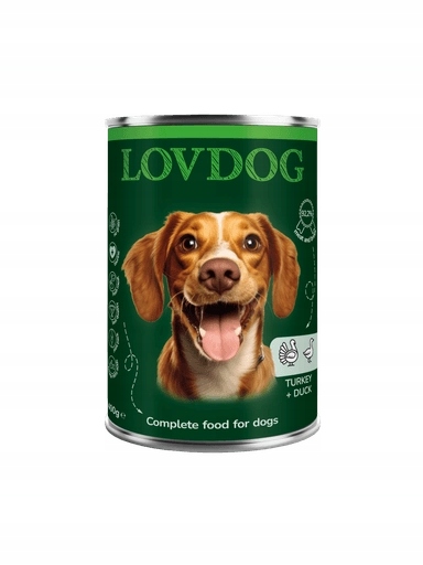 4xLOVDOG Wild Turkey&duck Krmivo mokré pro psy Krůta s kachnou a jablkem 400 g
