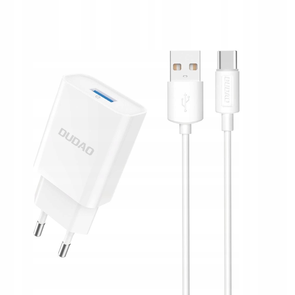 Ładowarka sieciowa Dudao A4EU Usb-a 2.1A biała kabel Usb-a Usb-c