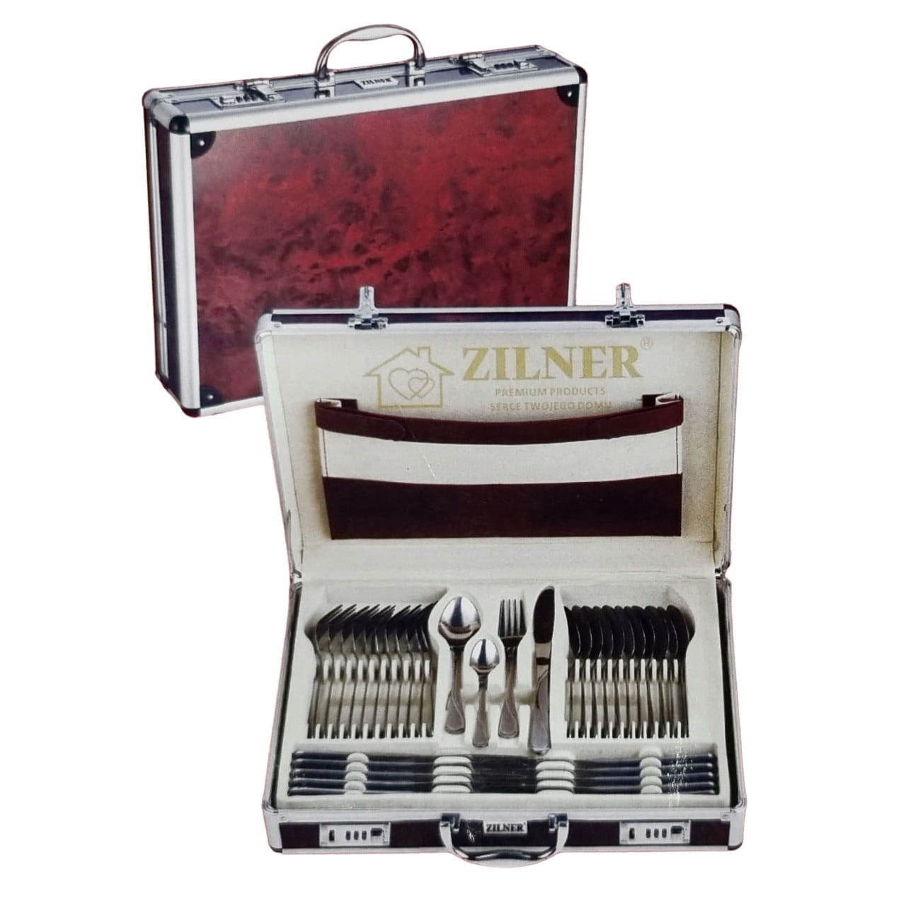 SZTUĆCE ZESTAW NA 12 OS/72 ELEMENTY + WALIZKA SAT