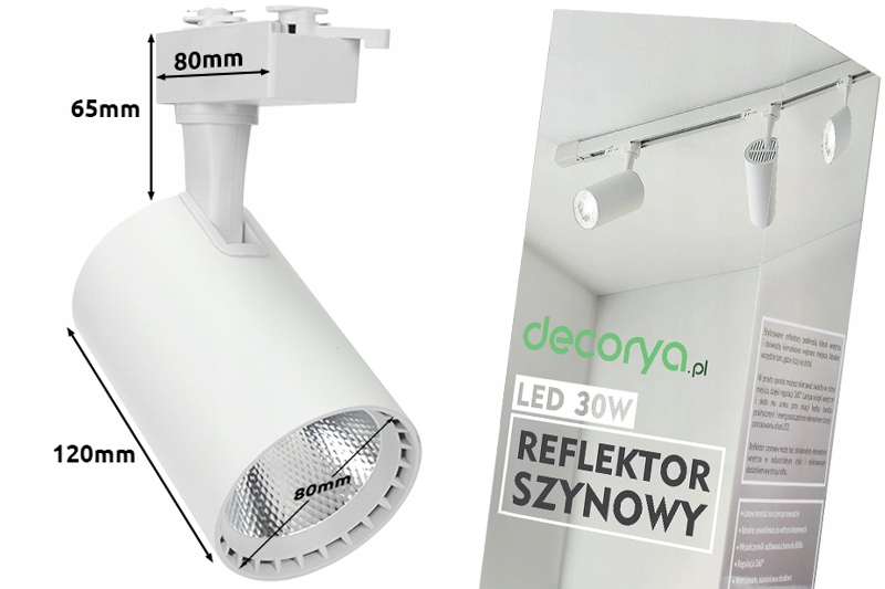 4x REFLEKTOR LED BIAŁA LAMPA SZYNOWA OŚWIETLENIE SUFITOWE SZYNOWE NA SZYNIE Materiał dominujący aluminium