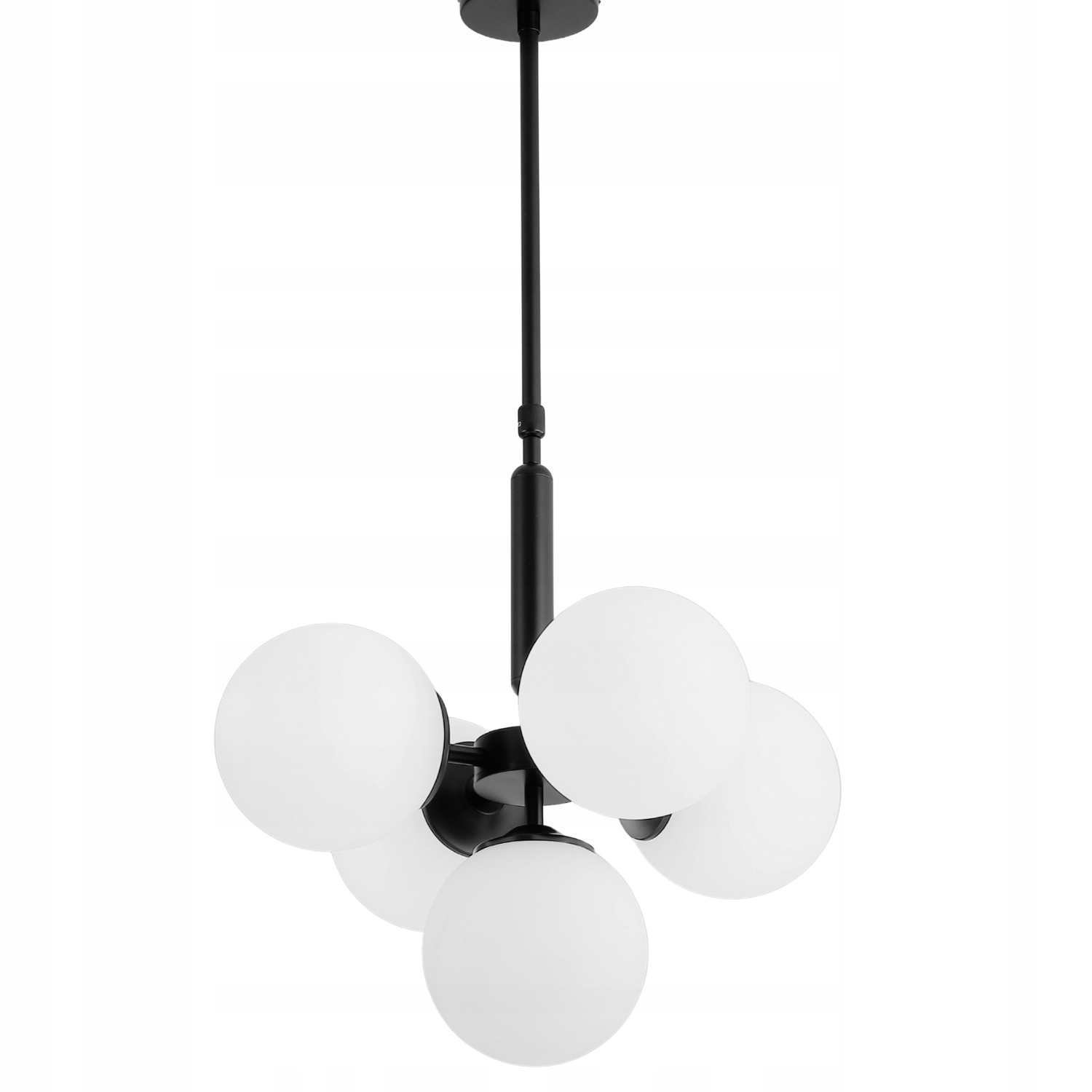 Závěsná Lampa Stropní Lustr Kule černá Moderní mléčná