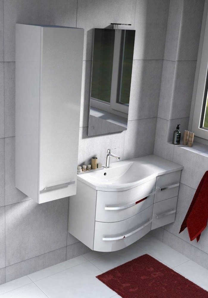 Szafka z umywalką 90 cm OPAL biała prawa Kolor mebla biały