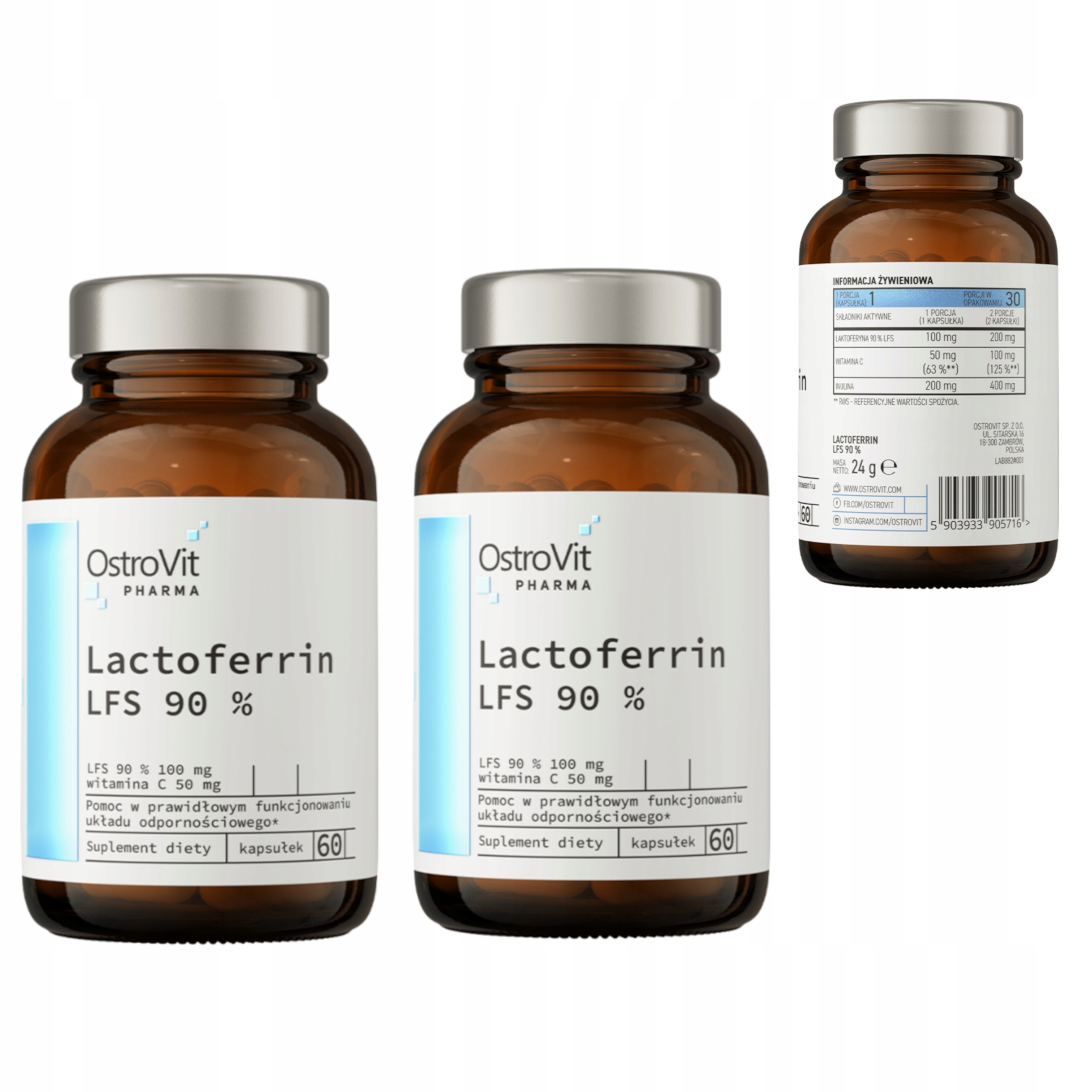 Ostrovit Laktoferin Lfs 90% Inulin 200 mg 120 kapslí Střeva Prebiotikum Anémie