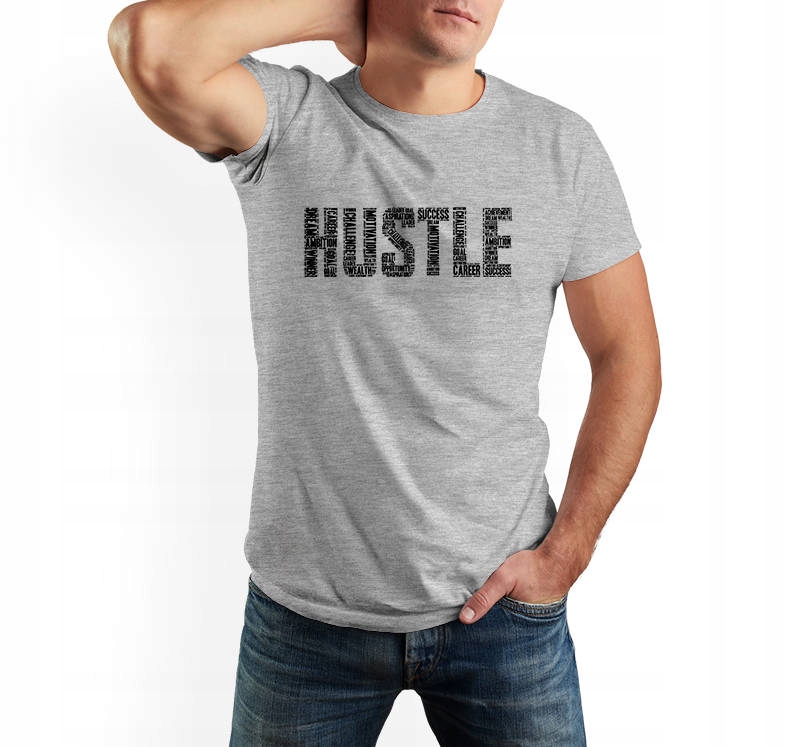 

Koszulka męska Hustle t-shirt, szary melanż S