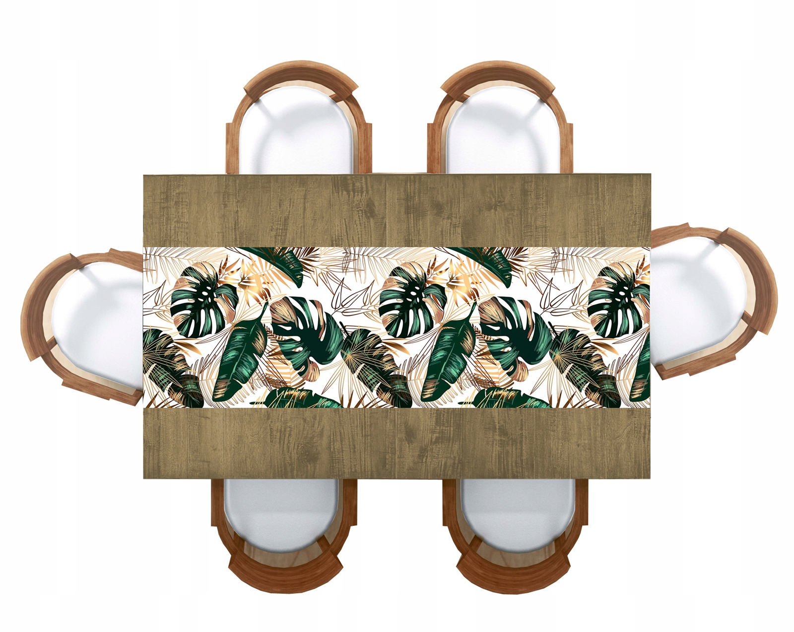 BIEŻNIK PLAMOODPORNY 40X140 WZORY BIAŁE LIŚCIE Typ bieżnik