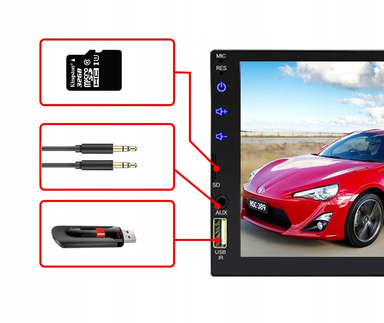 RADIO SAMOCHODOWE 2 DIN APPLE CARPLAY ANDROID AUTO Rodzaj akcesoryjny