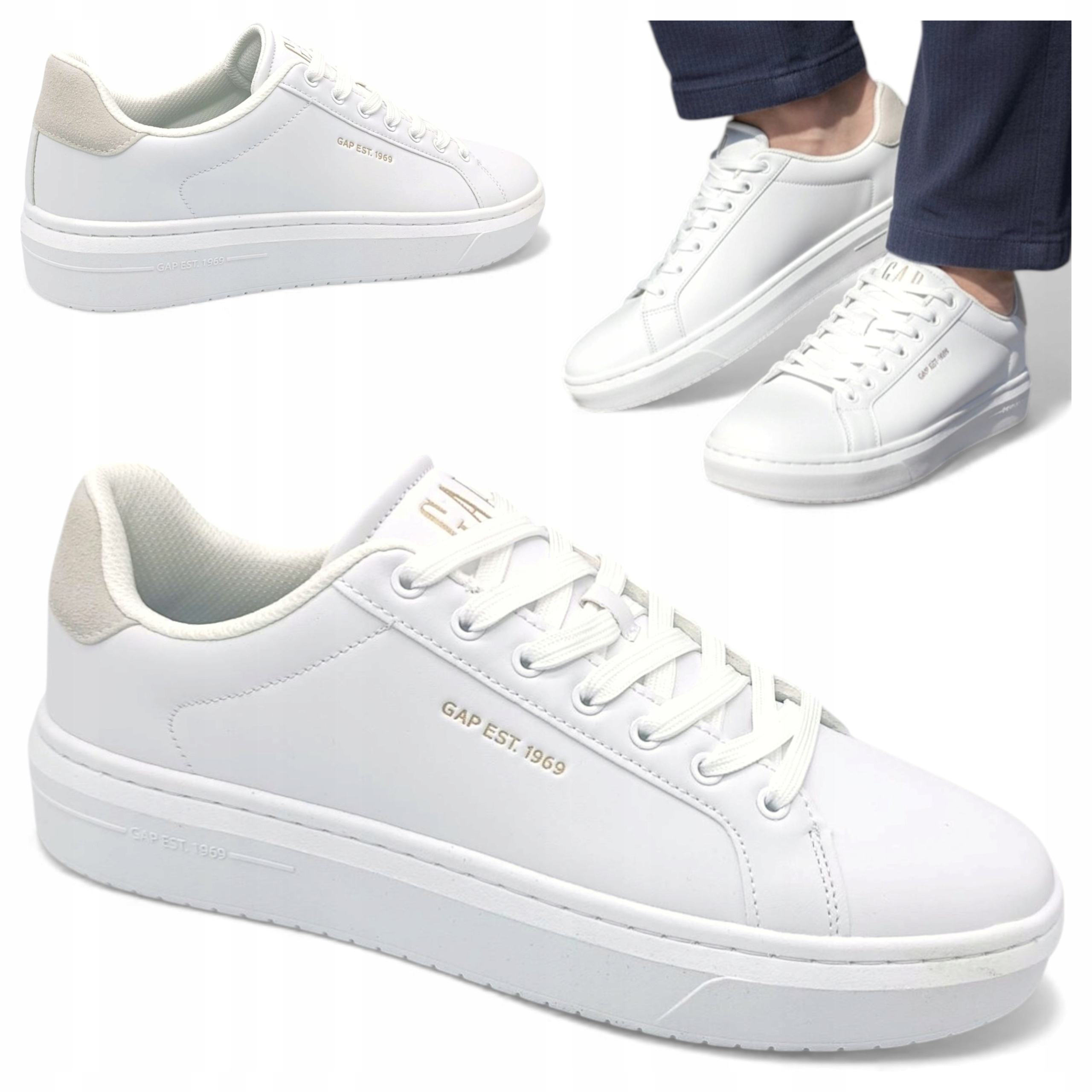 43 Gap Pánská obuv s vázáním Lehká Jarní Letní Sportovní Polobotky Bílá