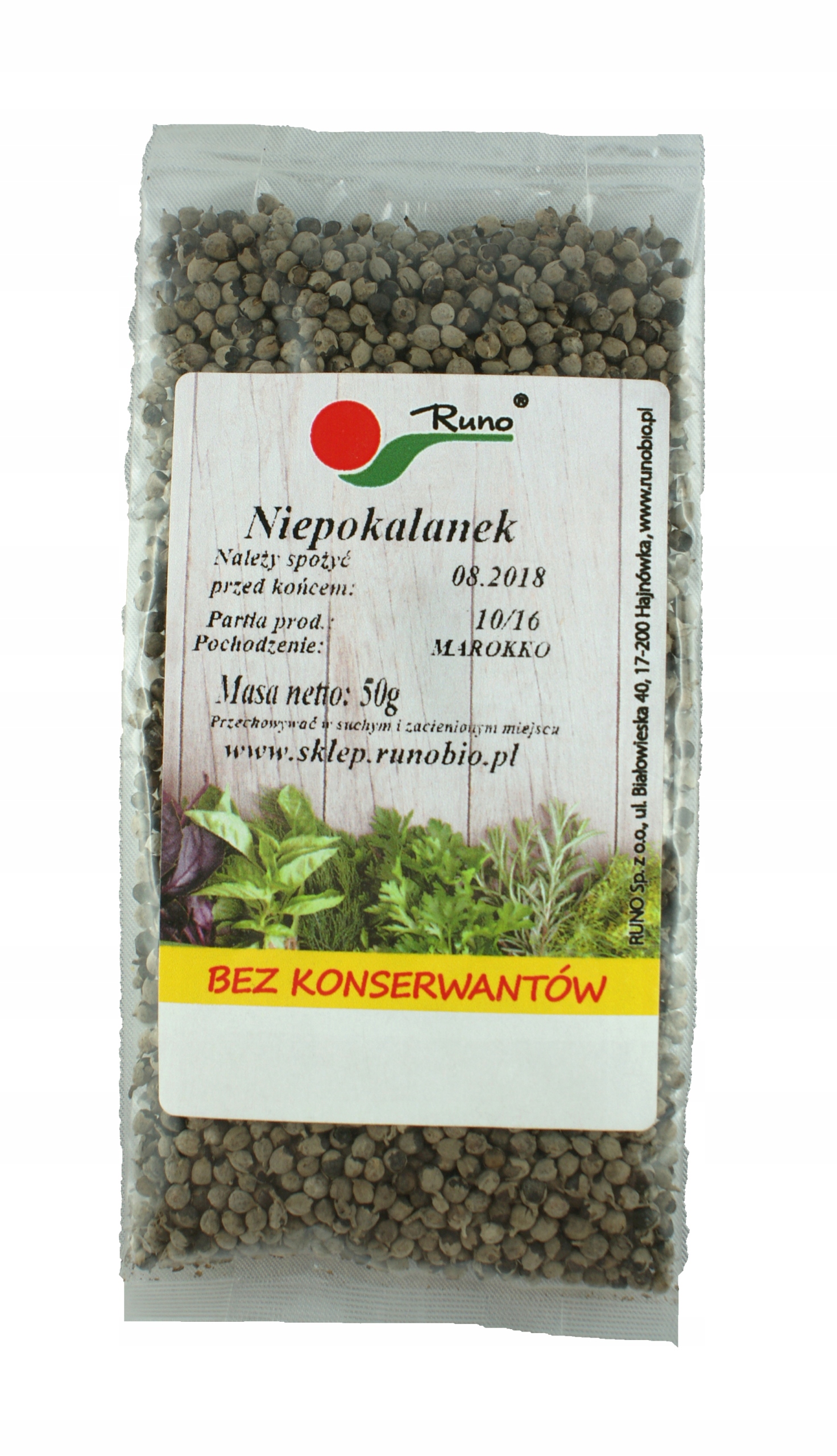 

Niepokalanek 50g Runo Naturalne zioła bez chemii