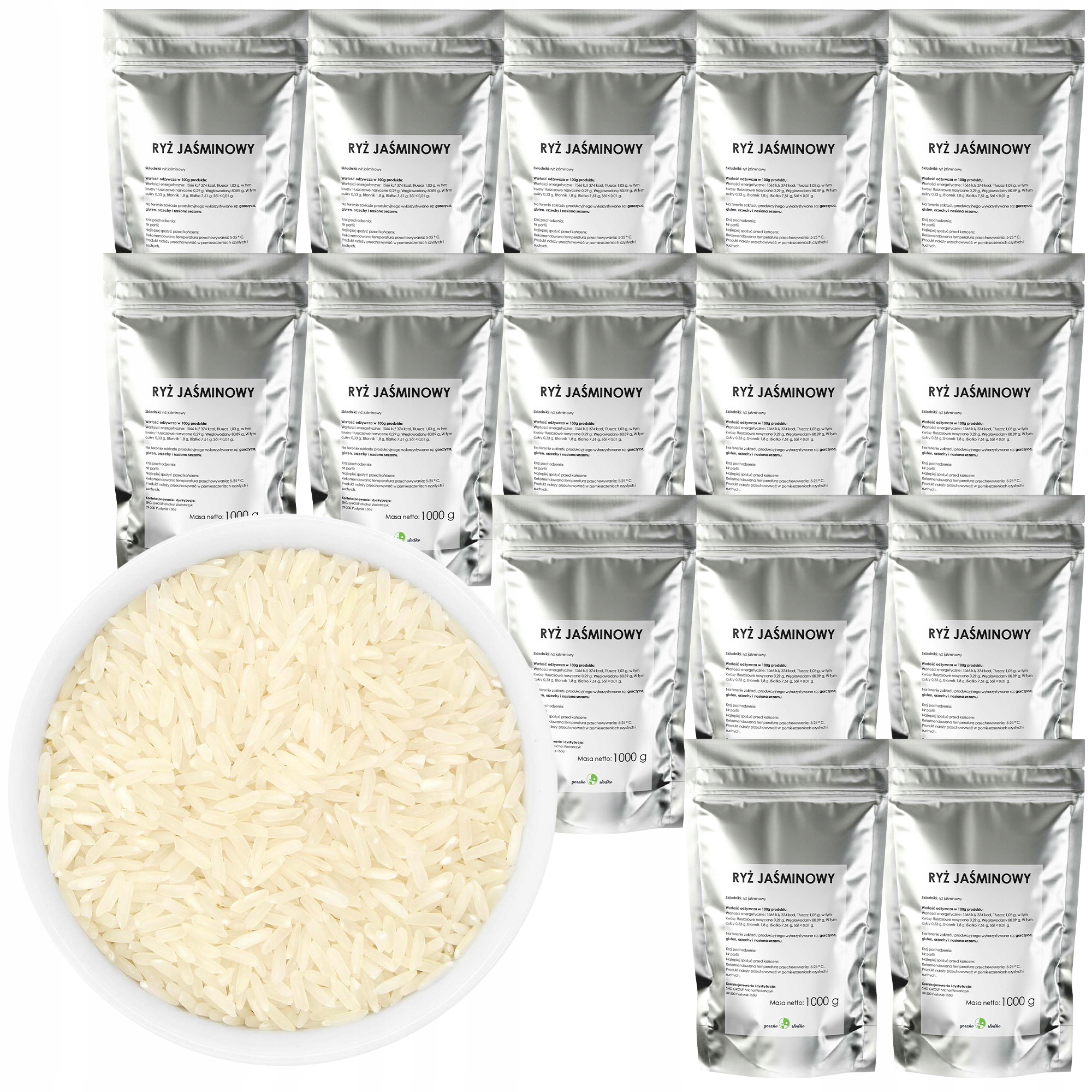 Ryż Jaśminowy ryż biały długoziarnisty 15kg