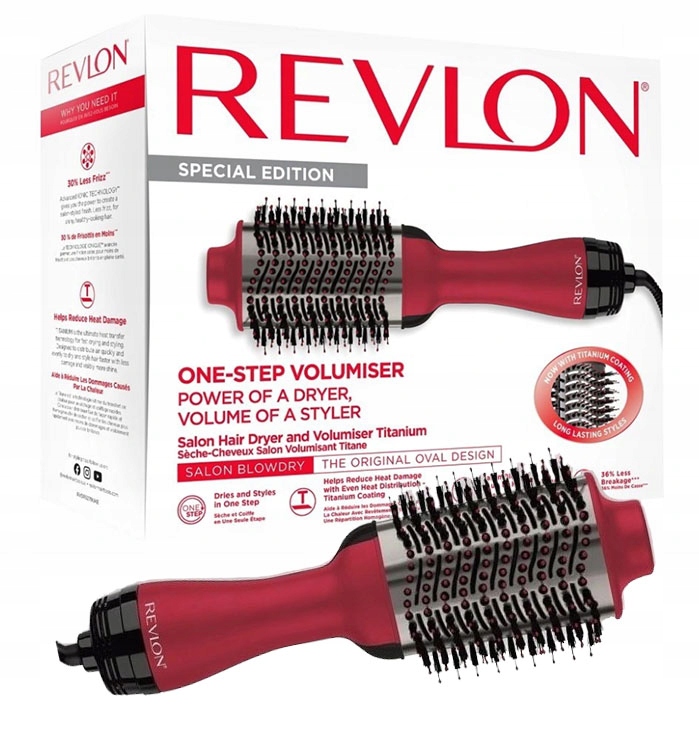 Suszarka Do Włosów Lokówka Prostownica Bordowa Tytanowa Revlon RVDR5279 New
