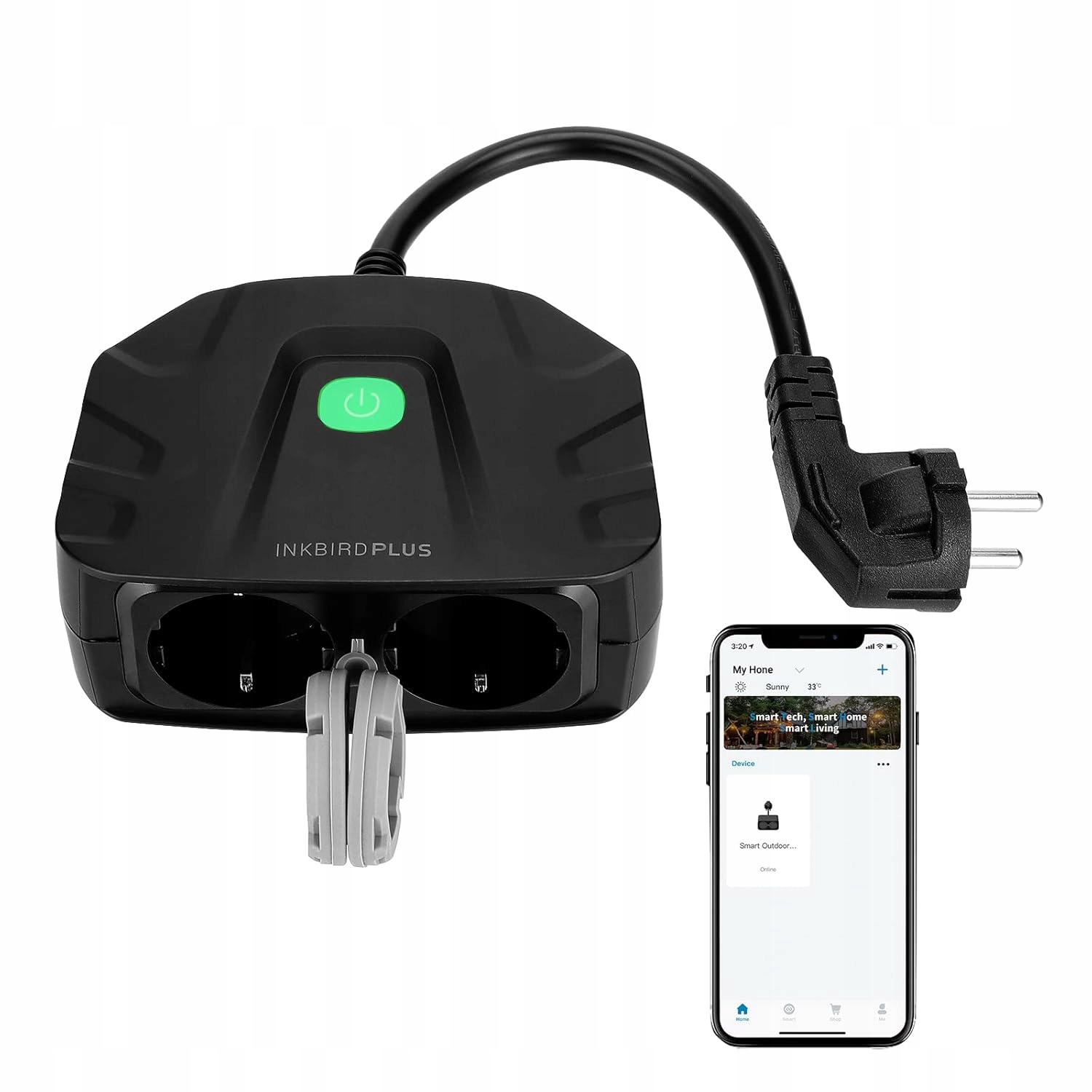 Inkbird Plus WiFi Smart venkovní zásuvka, inteligentní zásuvka 2,4 GHz