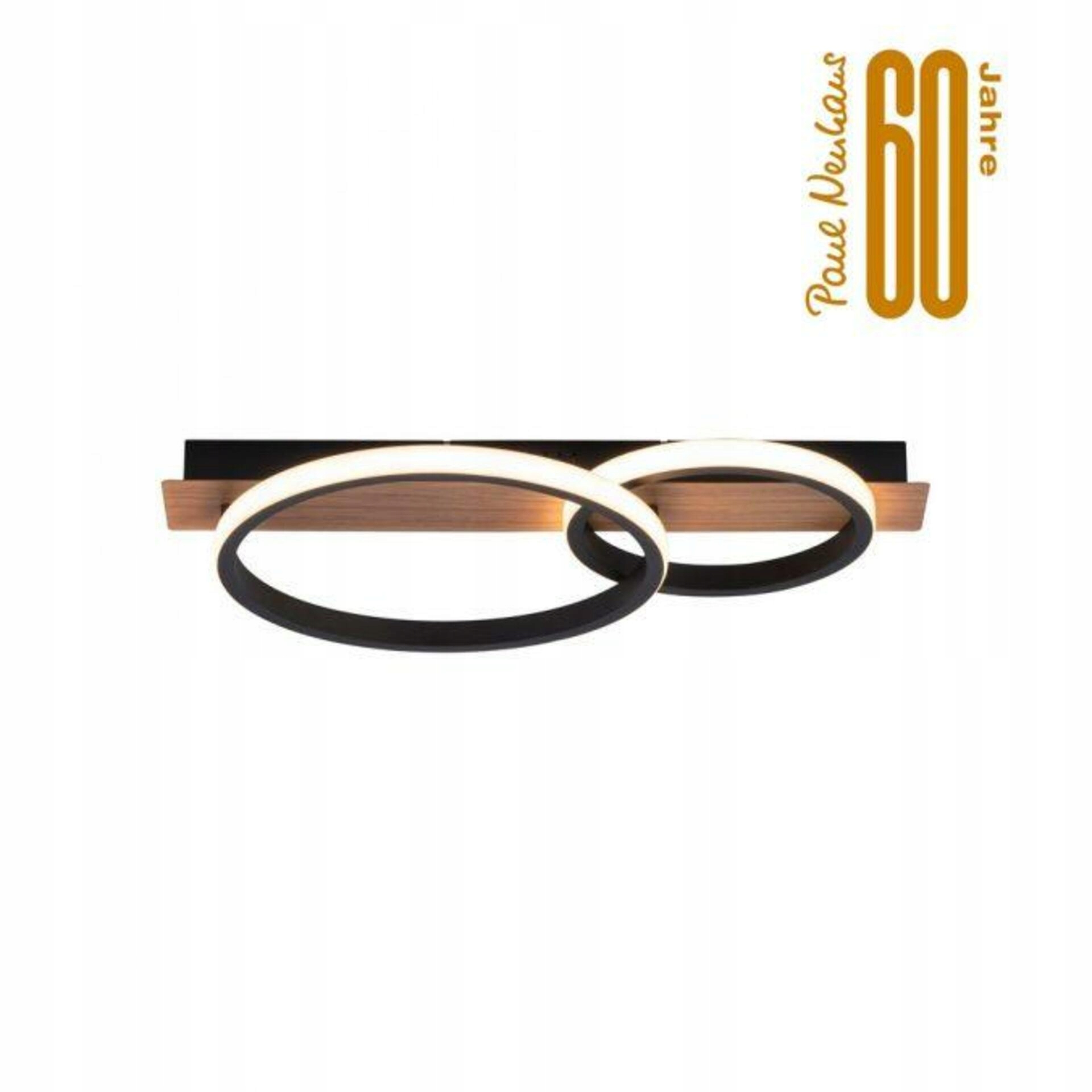 Led stropné svietidlo Leuchten Direkt Just Light, drevený dekor, 53×30 cm, 3