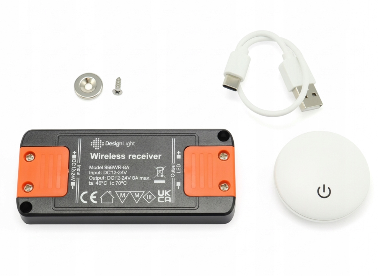 Wyłącznik Włącznik Ściemniacz Zdalny Mały Estetyczny Led Rf 10m 96W 12V