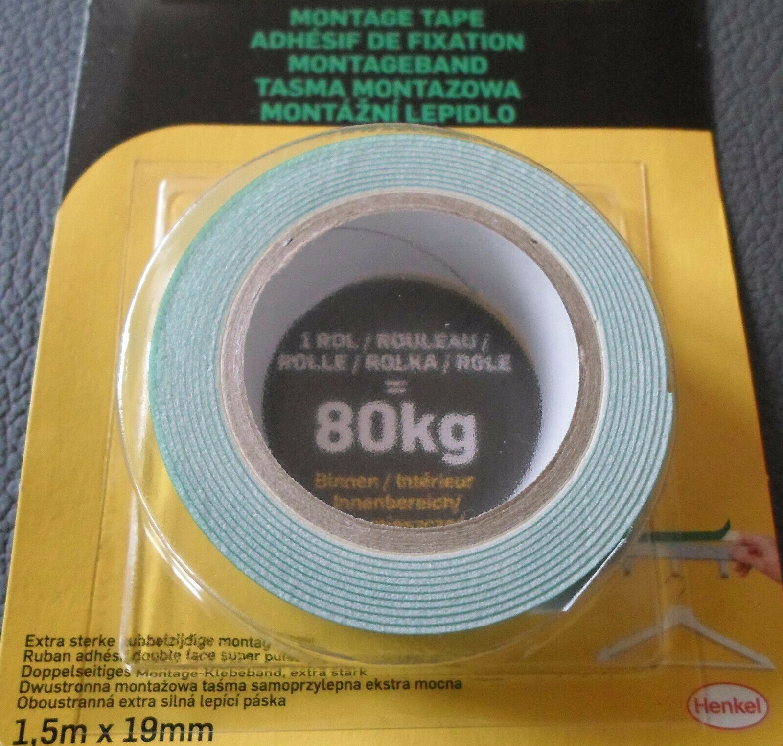 Dwustronna taśma montażowa Pattex Fix – 1,5 m x 19 mm (80 kg)