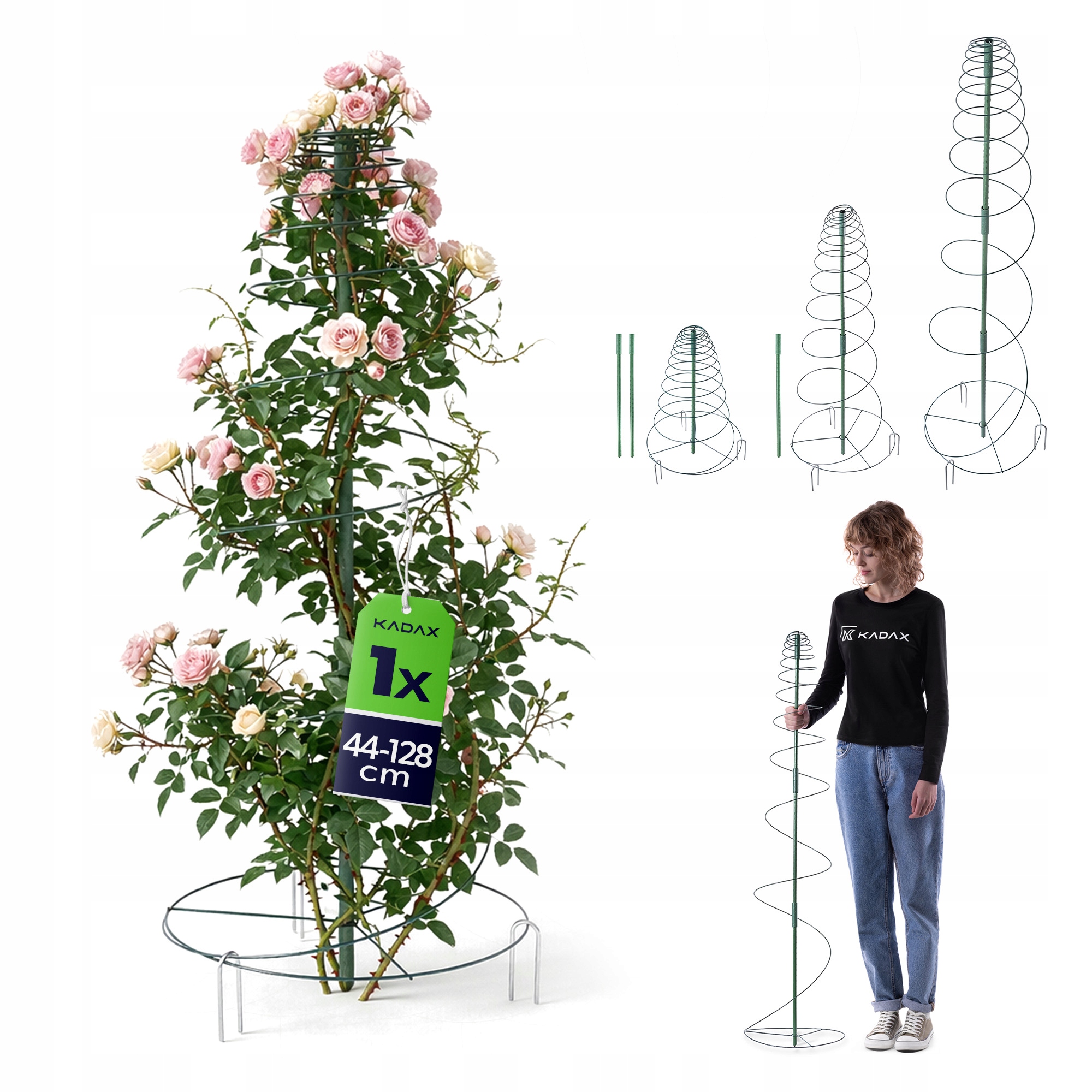 1 SZT. PODPORA DO ROŚLIN 44-128cm SPIRALNA KWIATÓW PODPÓRKA REGULOWANA DUŻA