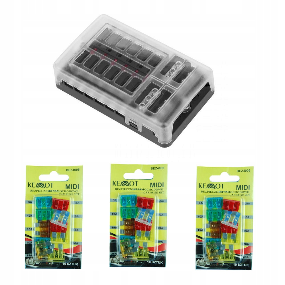 GNIAZDO BEZPIECZNIKOW SAMOCHODOWYCH MIDI 12 SZT