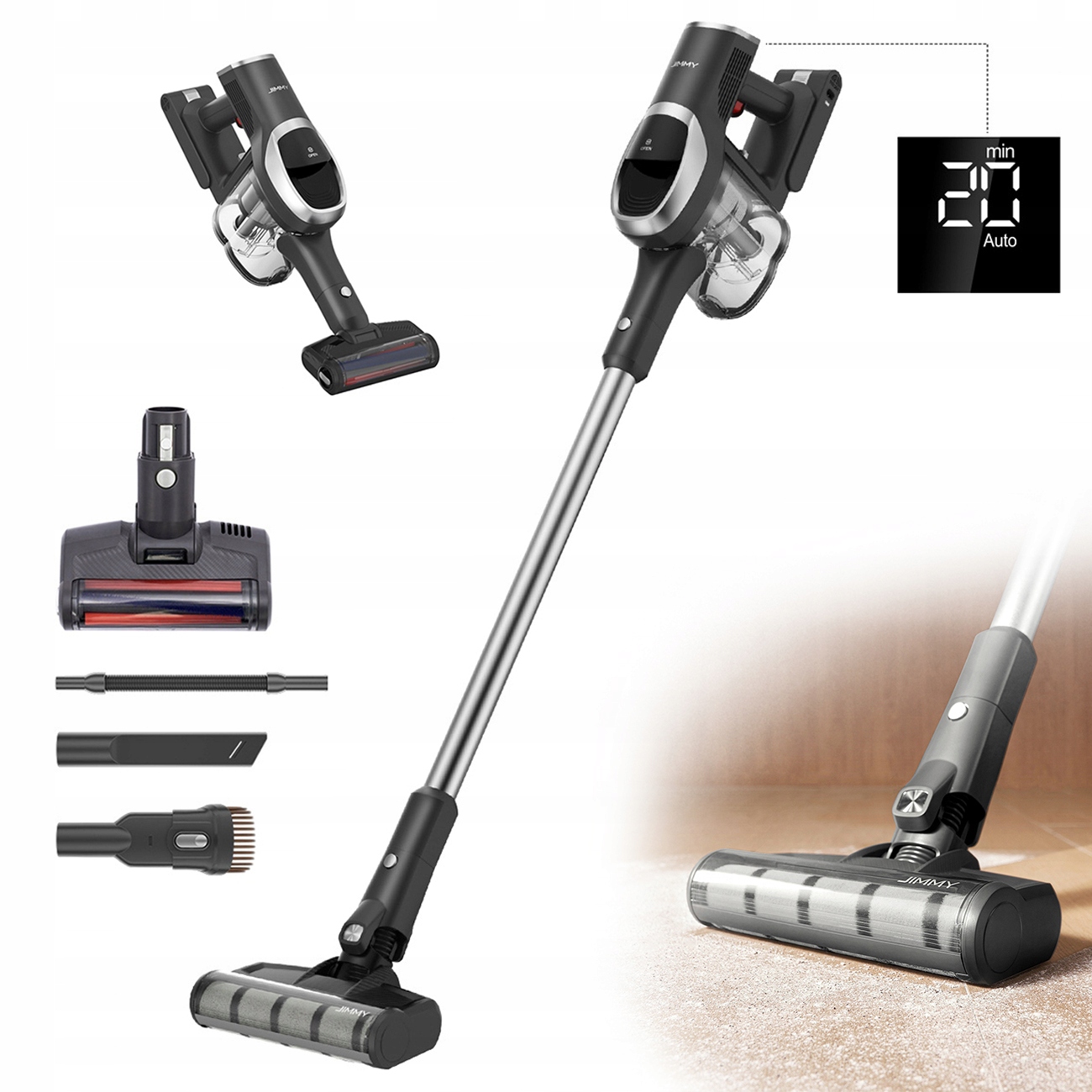 Bezdrôtový Vertikálny Vysávač Do Domácnosti Jimmy JV83 Pro 500W 160AW Kefy