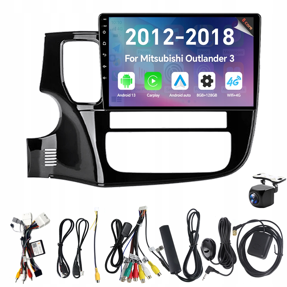 Autorádio Eunavi 2Din s Androidem 13 a 2013 Rds pro Mitsubishi Outlander 3 2012-2018