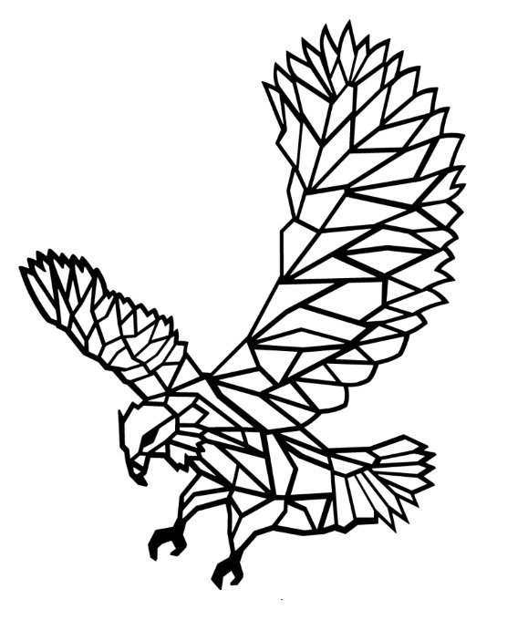 Geometrická 3D nástěnná dekorace Orel 50 cm