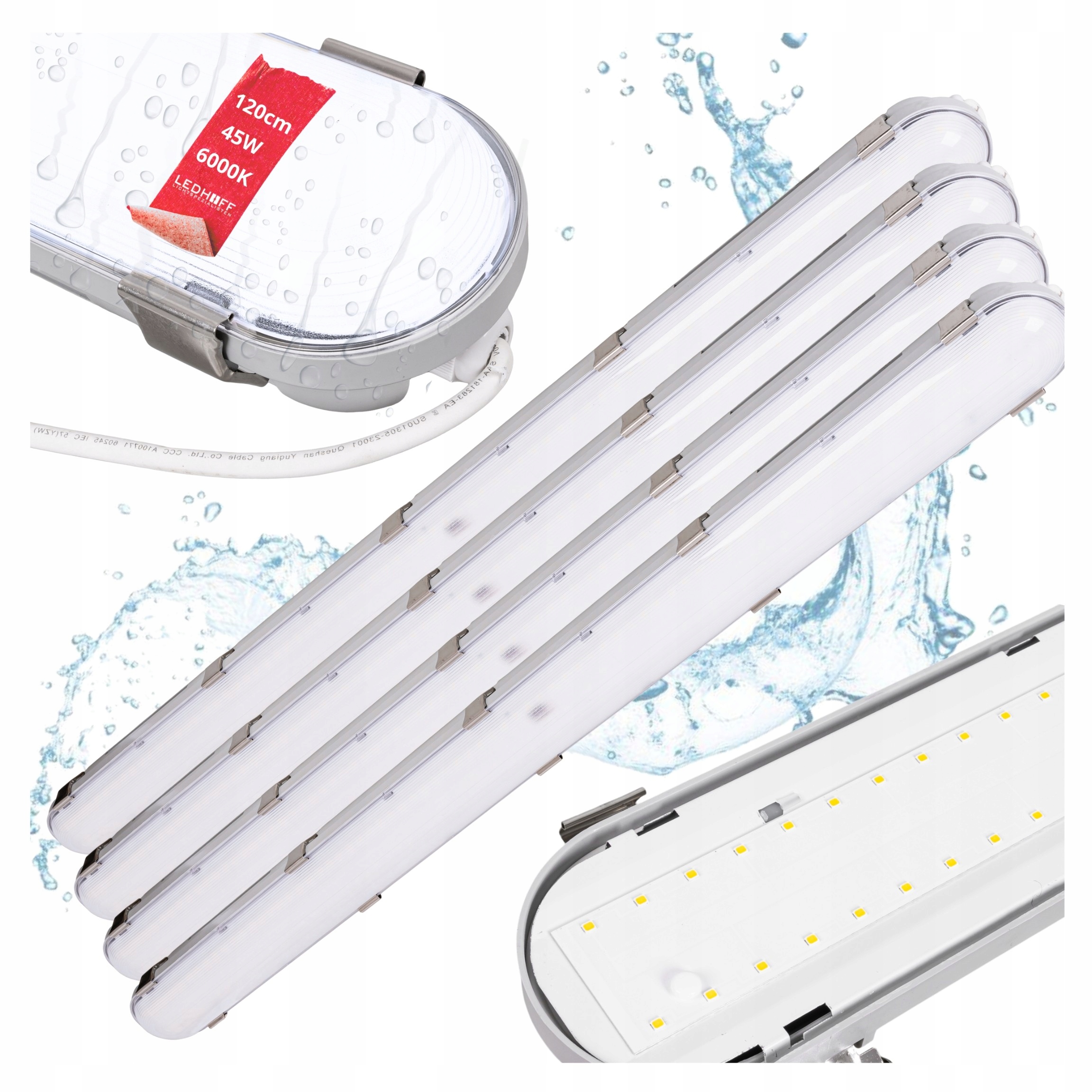 Hermetické svietidlo 120 cm Stropná lampa Led studená Pracovná Žiarivka x4