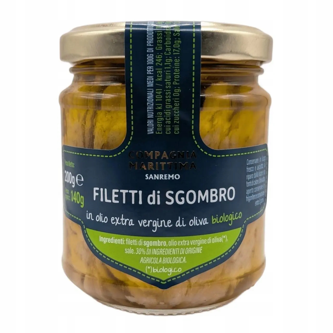 Makrela Filety V Bio Olivovém Oleji Extra Virgin 200 g (140 g) (sklenička)...
