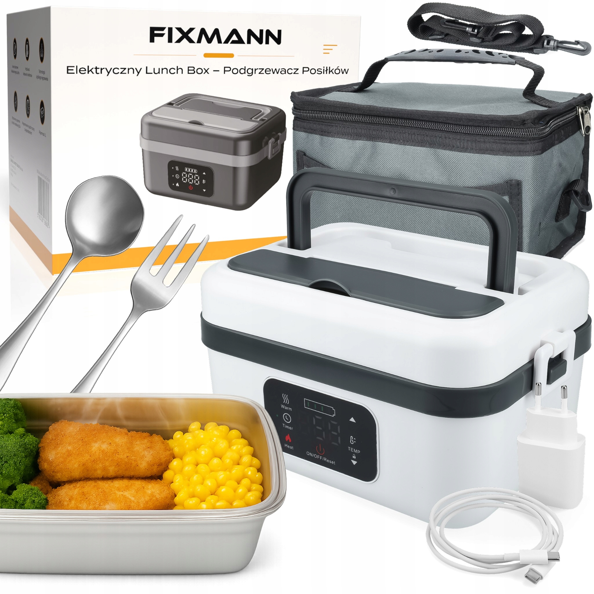 Elektrický vyhřívaný obědový box přenosný 1L