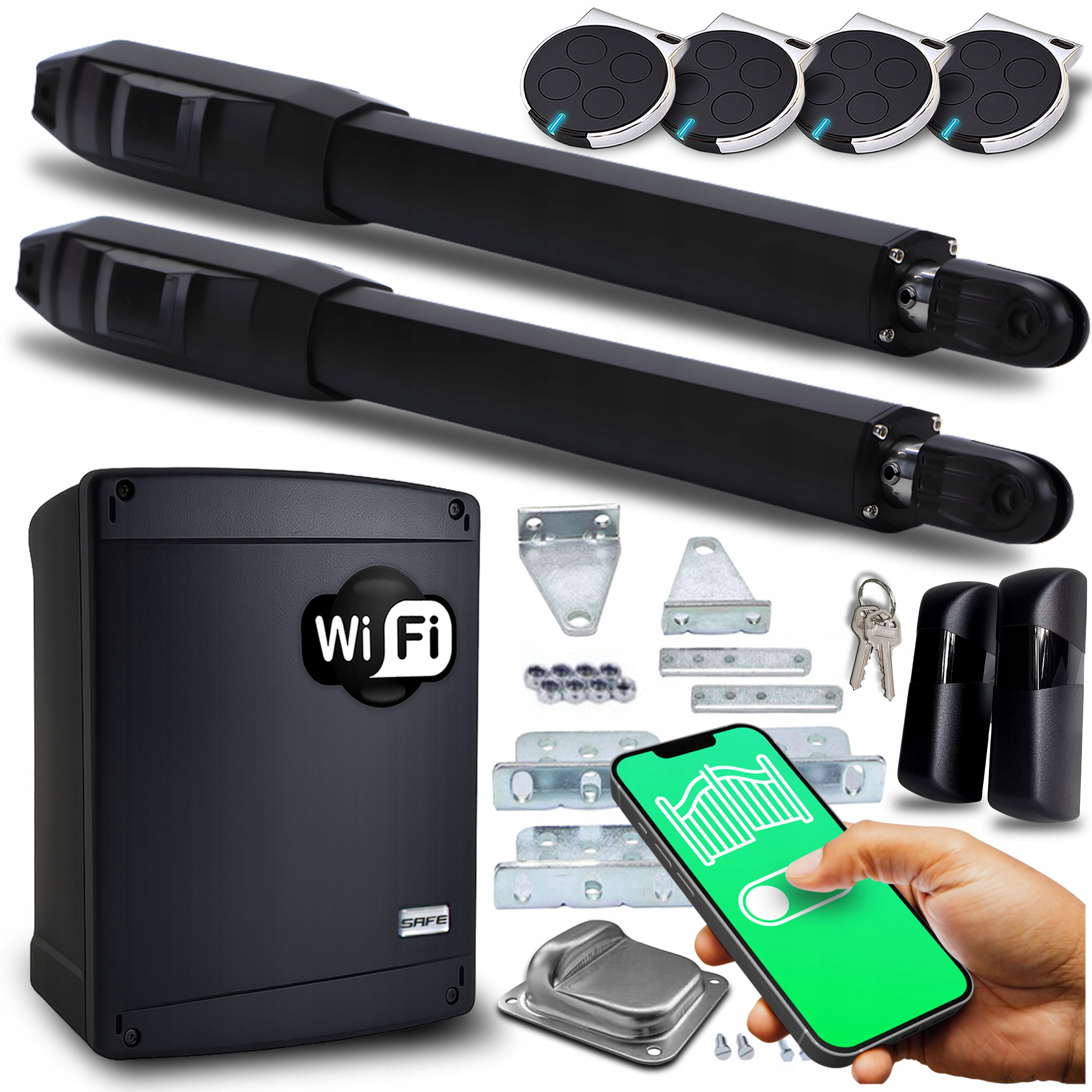 Set Pohon Pro Dvoukřídlou Bránu Wifi Supla ovladače pohony 8 m 200 Kg