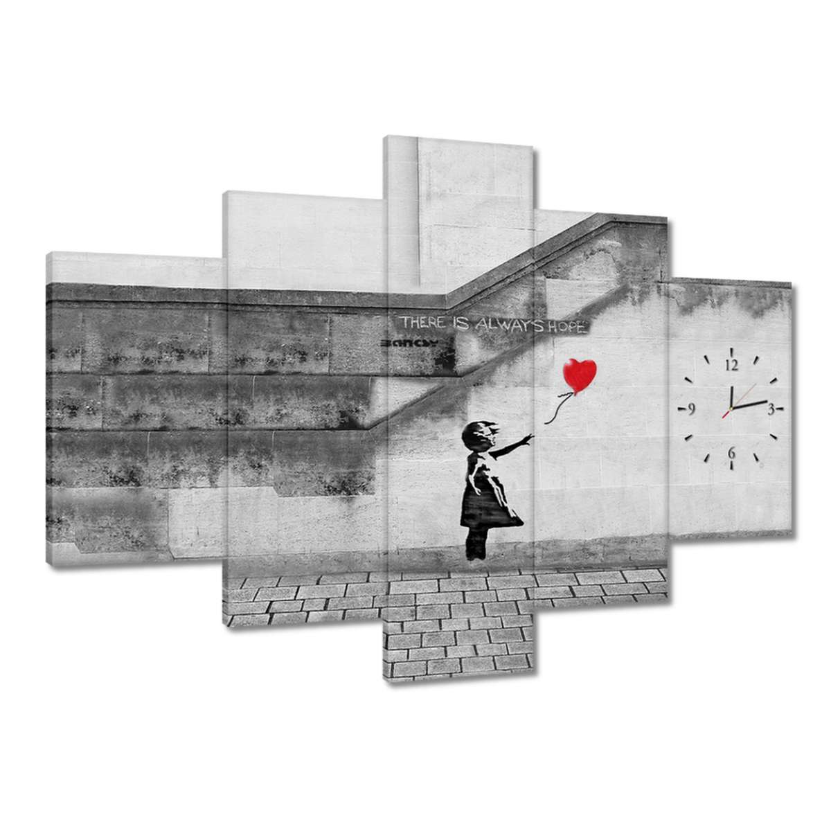 Hodiny 150x105 Banksy Dievčatko Hope