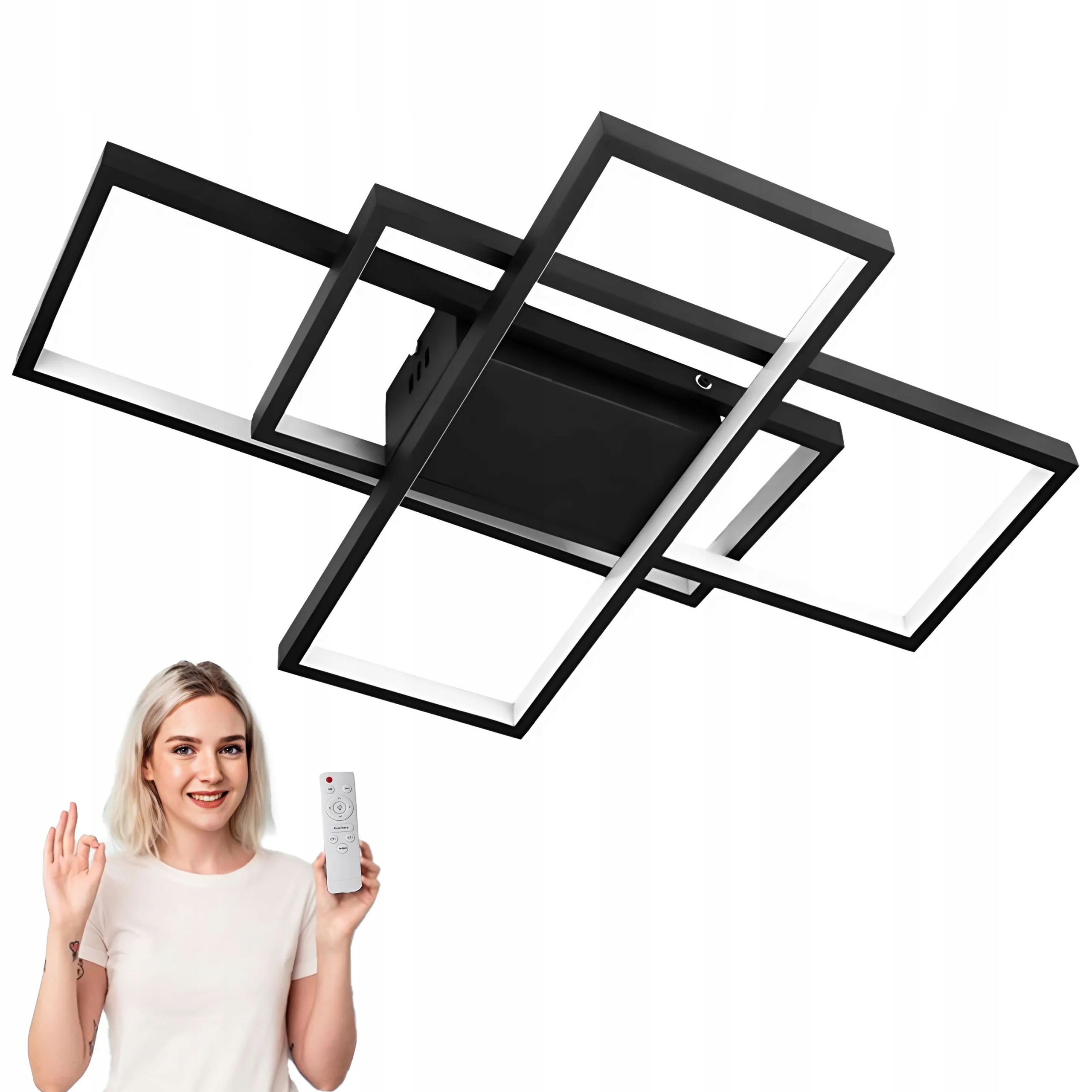 Stropná Lampa Stropné Svietidlo Led Luster Čierna 3 Farby Závesná S Pilotom 90CM