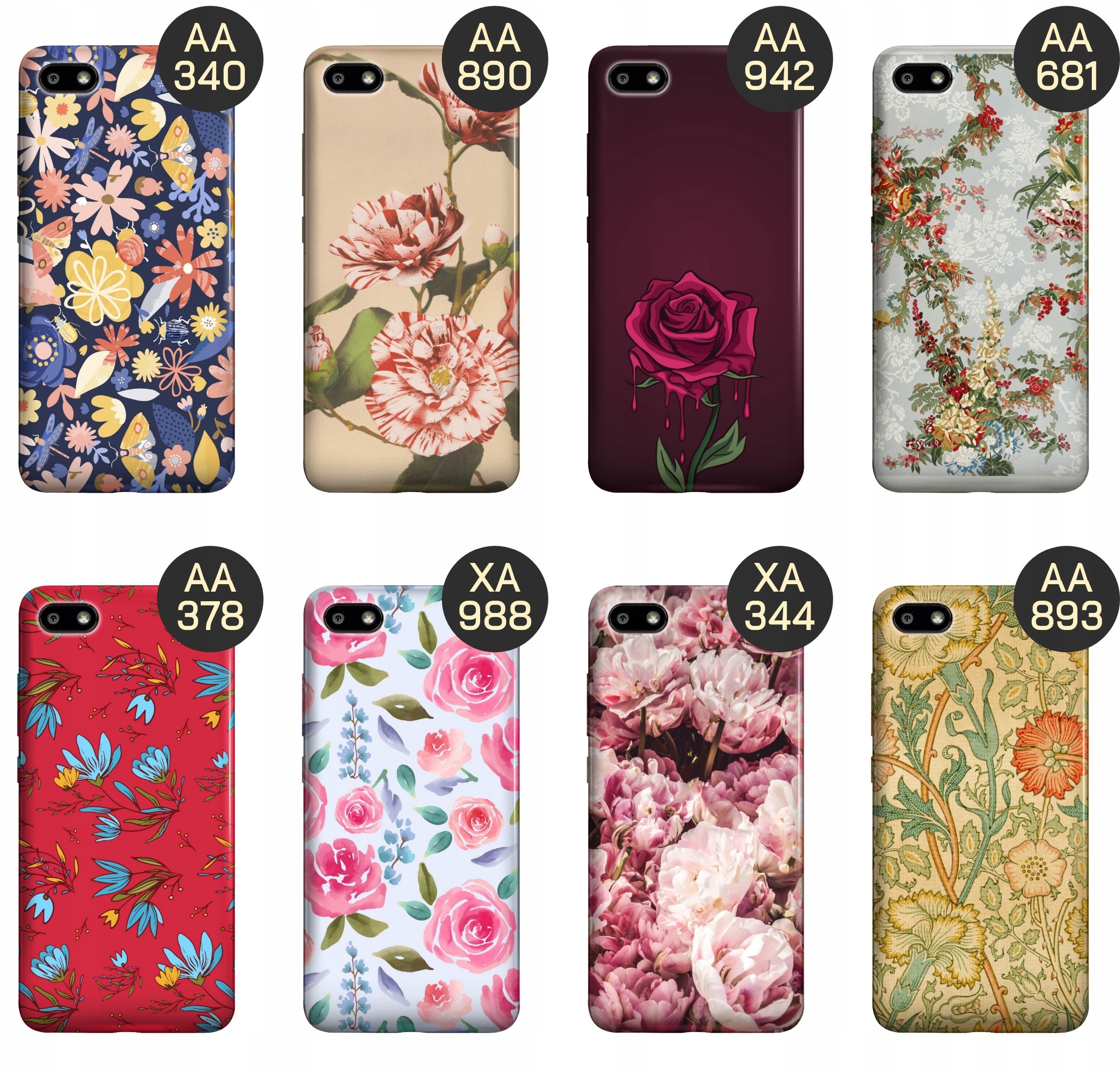 ETUI DO XIAOMI REDMI 6A WZORY KWIATY KWIECISTE FLOWER OBUDOWA POKROWIEC Kolor granatowy