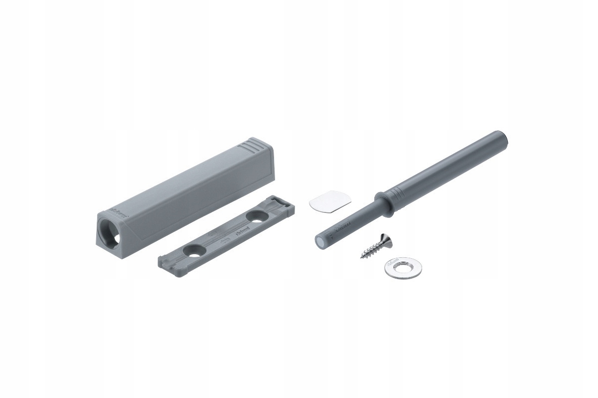 ZESTAW ODBOJNIK TIP-ON BLUM DŁUGI Z MAGNESEM + ADAPTER SZARY 76MM tipon