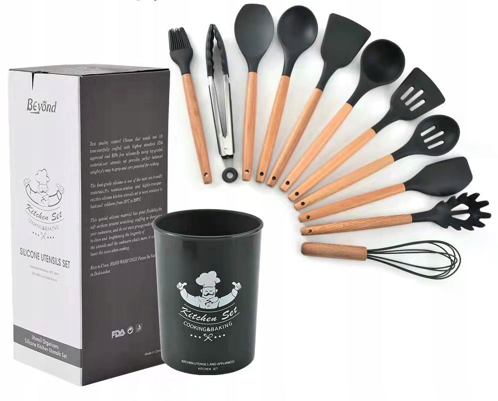 

Przybory Kuchenne Silikonowe 12el Łyżki Łopatki