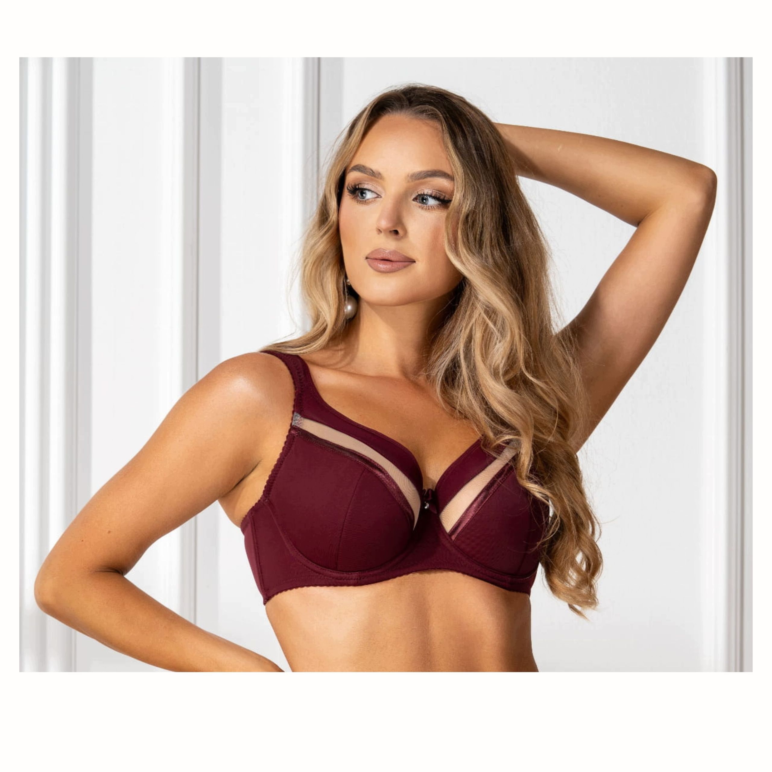 Podprsenka 75G polovyztužená semi soft vínová Patrycja široká