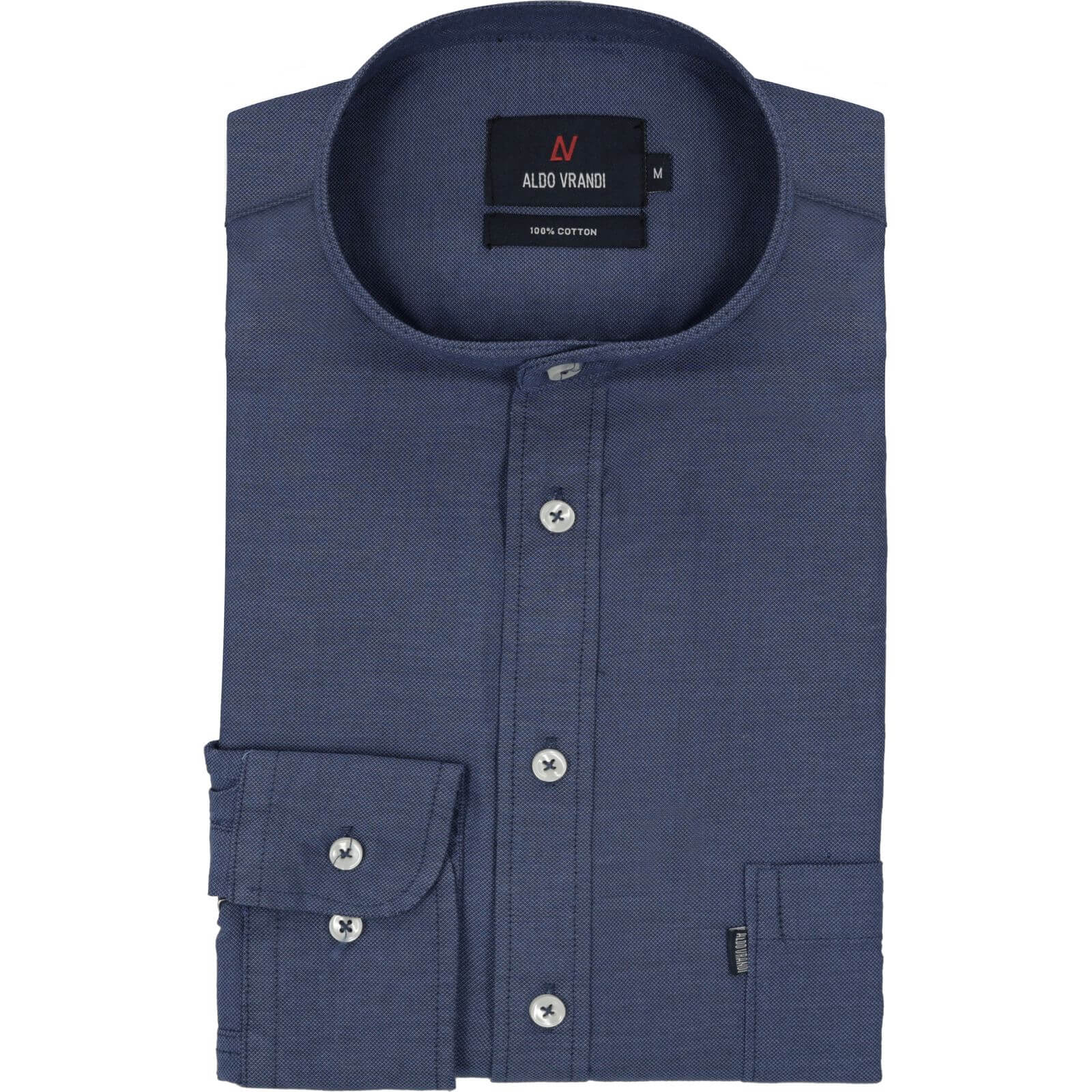 Stójka Koszula Męska Bawełna (Dobby Struktura) AldoVrandi 6XL_klatka_156