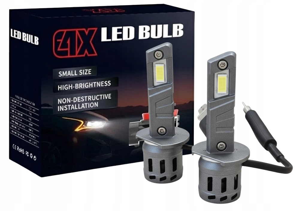 Žárovky 2ks Led H1 Ultra Výkon 20000lm 6500K Retrofity Plug&play Canbus