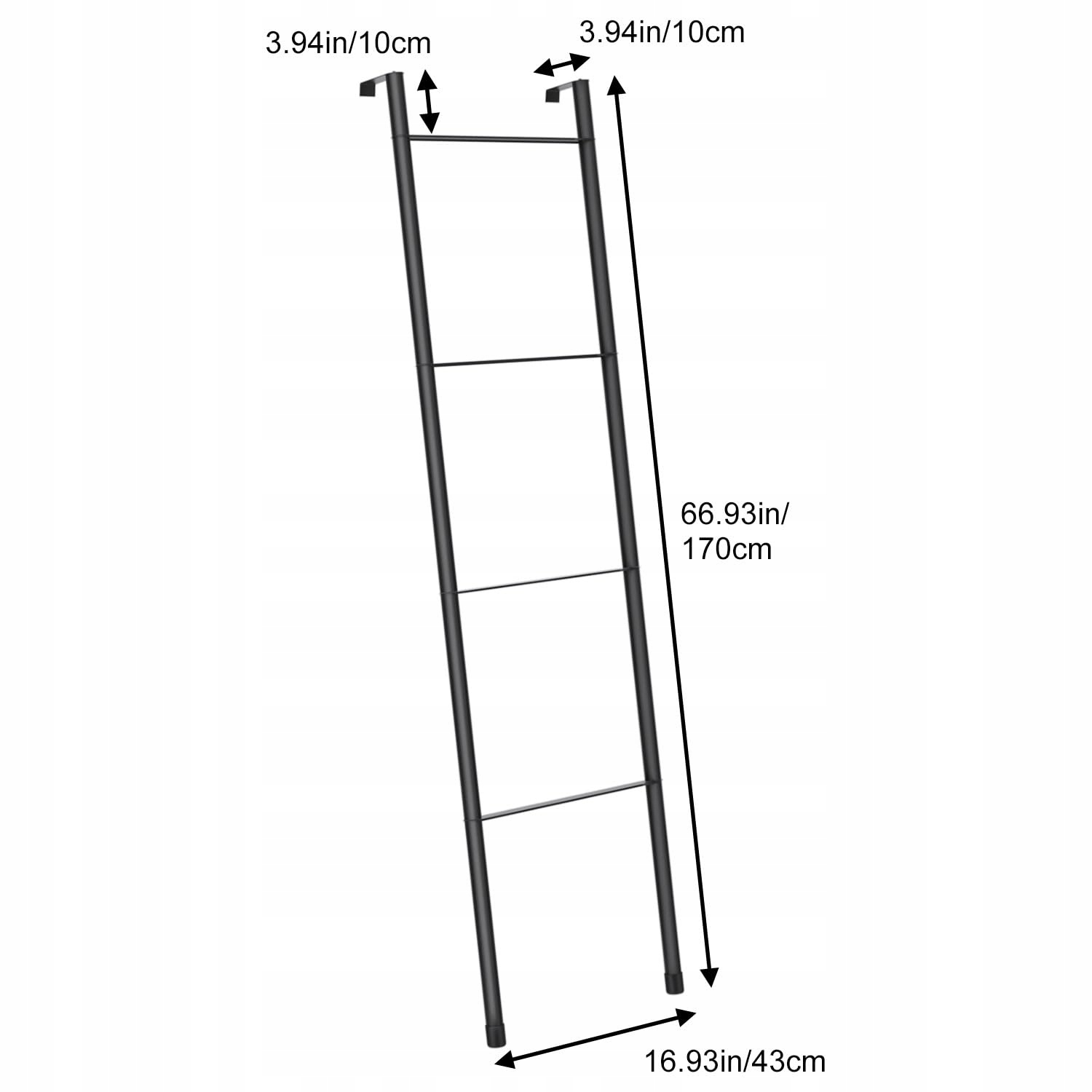 Stojanový černý věšák na ručníky z kovu 170 cm, dekorativní do koupelny