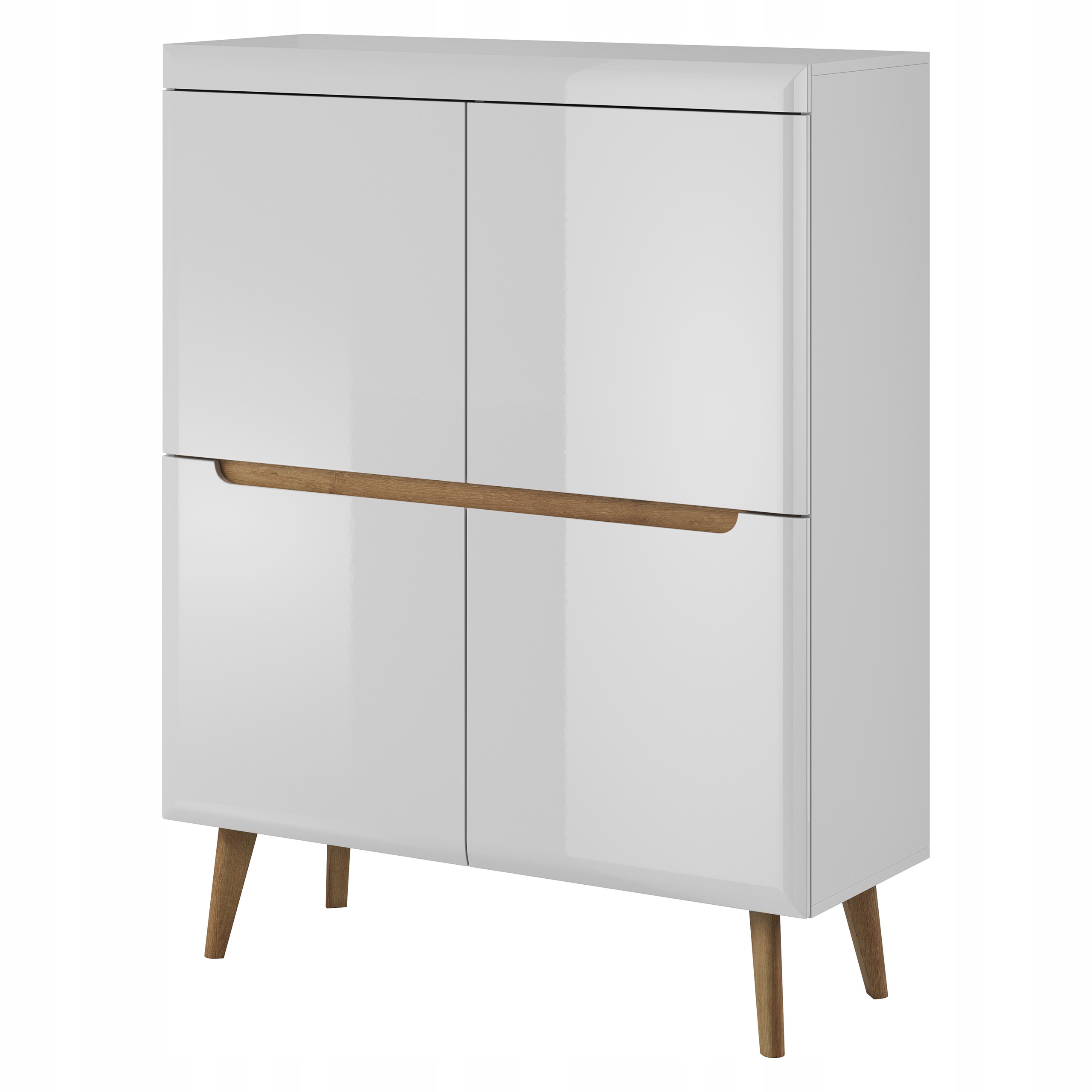 Komoda Nordico 107 cm do obývacího pokoje Ložnice 4 Dvířka Bílá