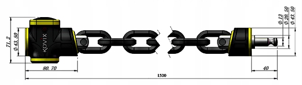 ŁAŃCUCH ROWEROWY ZABEZPIECZAJĄCY Z ALARMEM 120 db EAN (GTIN) 4897049902091