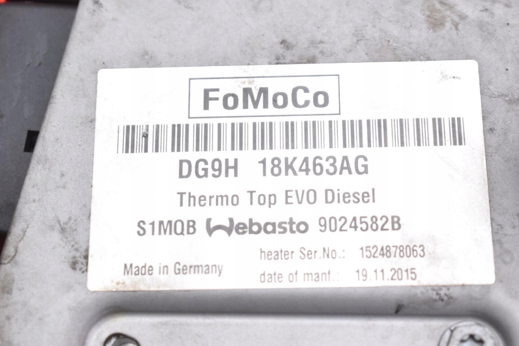 WEBASTO webasto DG9H-18K463-AG FORD S-MAX MK2 2.0 TDCI 180 KM