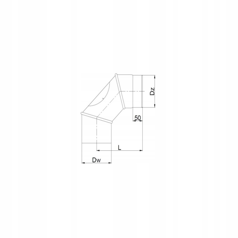 KOLANO 90st FI 200 stalowe regulowane kominek 3 segmentowe 2mm z wyczystką Wysokość 360 mm