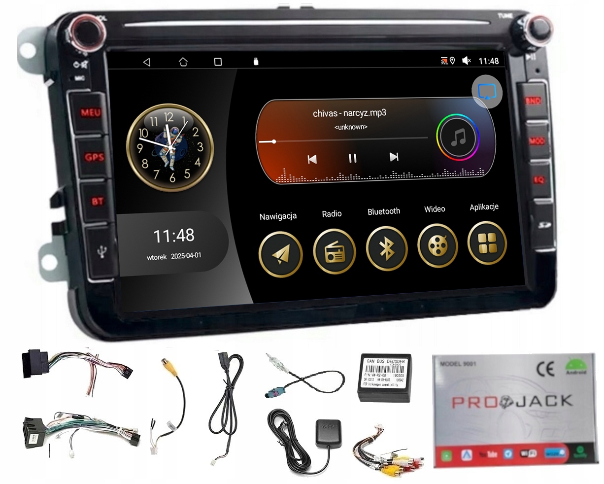 Autorádio Gps Android Vw Jetta V 2005-2010 Wifi Carplay 64GB